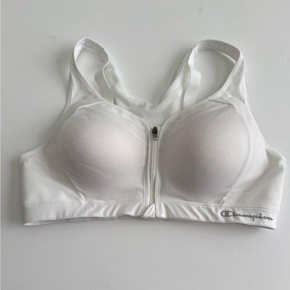 Champion White Zip Front Sports Bra - Picture 2 of 5